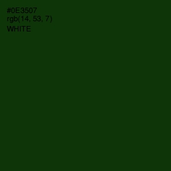 #0E3507 - Deep Forest Green Color Image
